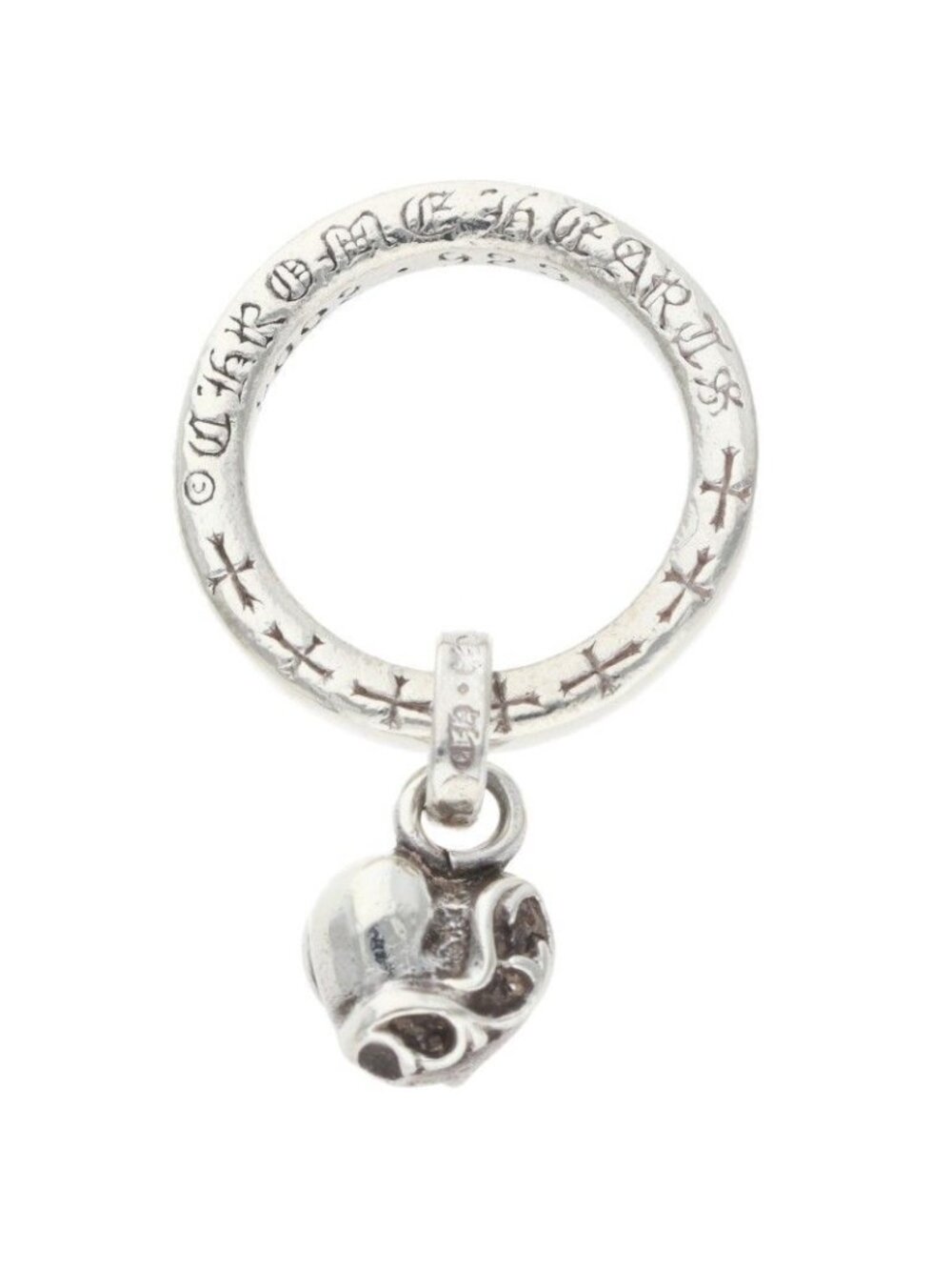 Chrome Hearts Ntfl Heart Motif Silver Ring
